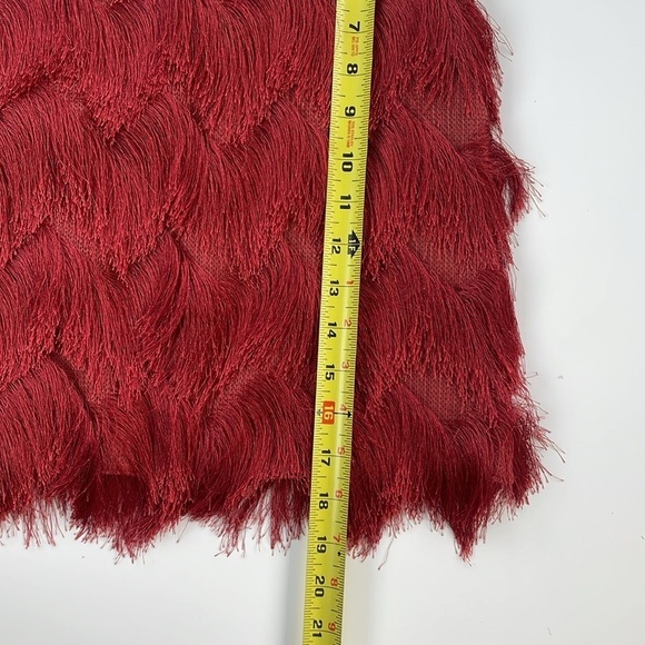 River Island Women's Rust Orange Fringe Mini Skirt Size US 14, New with Tags! - Picture 8 of 8